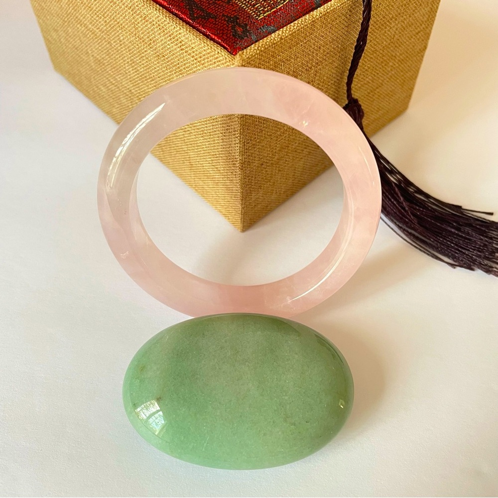 Authentic Natural Rose Quartz Bangle